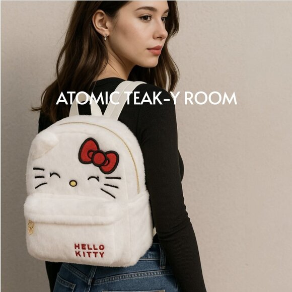 Sanrio Handbags - So Fluffy!! Hello Kitty Fluffy White Backpack School Bag - NWT